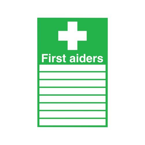 Safety Sign First Aiders Self-Adhesive 300x200mm FA01926S