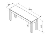 Corona linea bench grey for 1200mm table