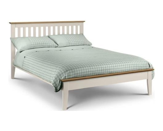 Salerno Shaker King Bed - Ivory/Solid Oak