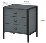 Alva 3 Drawer Bedside - Dark Grey