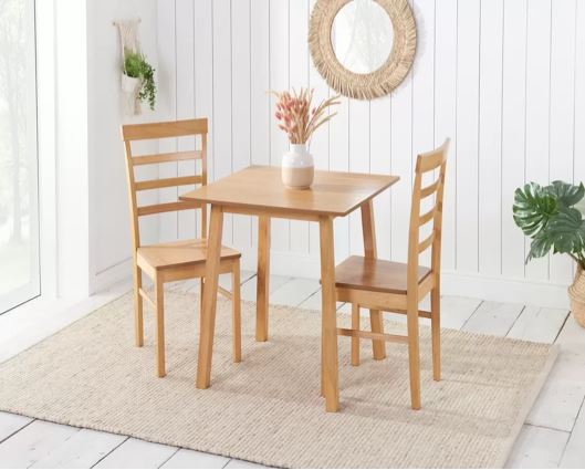 Stonesby Dining Set with 2x Upton Chairs Oak