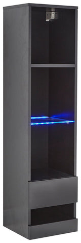 Galicia tall shelf unit with led black