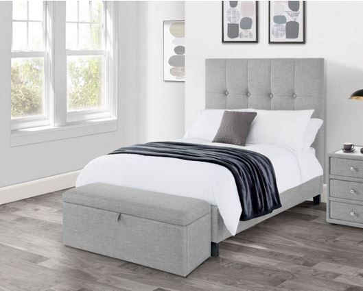 Sorrento High Headboard Bed 180CM - Light Grey