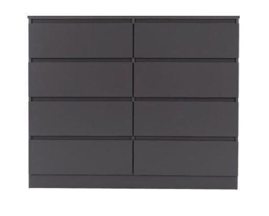 Malvern 8 Drawer Chest - Grey