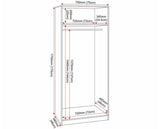 DENVER 2 DOOR WARDROBE BEDROOM SET - GREY GLOSS