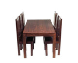 Toko Dark Mango 6 FT Dining Set with Wooden Chairs