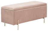 Mystica ottoman storage bench blush pink