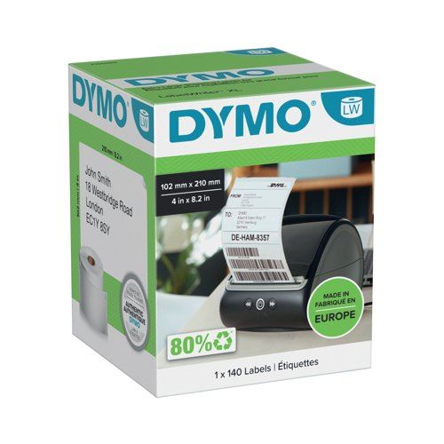 Dymo LabelWriter DHL Shipping Labels 140 Per Roll 102 x 210mm Self-Adhesive White 2166659