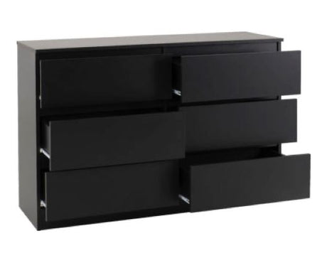 Malvern 6 Drawer Chest - Black