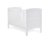 Grace Cot Bed + Fibre Mattress - White