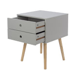 Scandia 2 Drawer Bedside Cabinet-Light Grey