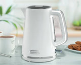 Essentials Daewoo Stirling 2 Slice Toaster & 1.7 Kettle White with Travel Bottle -  Sea Salt