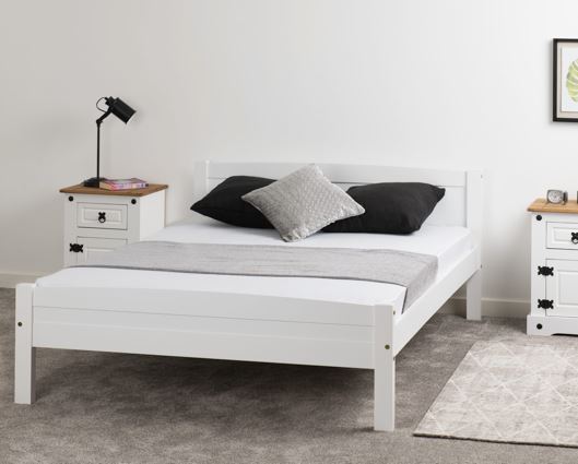 Amber Double Bed - White