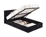 Berlin Small Double Ottoman Bed - Black Crushed Velvet