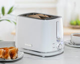 Essentials Daewoo Stirling 2 Slice Toaster & 1.7 Kettle White with Travel Bottle -  Sea Salt