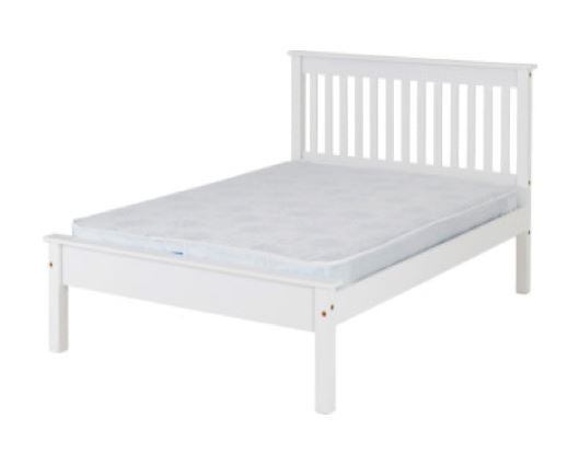 Monaco 5' Bed Low Foot End - White