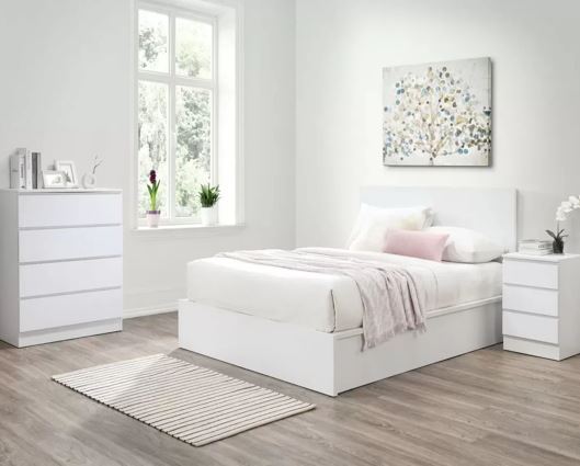 Oslo King Ottoman Bed - White