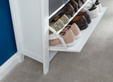 Deluxe two tier shoe cabinet white