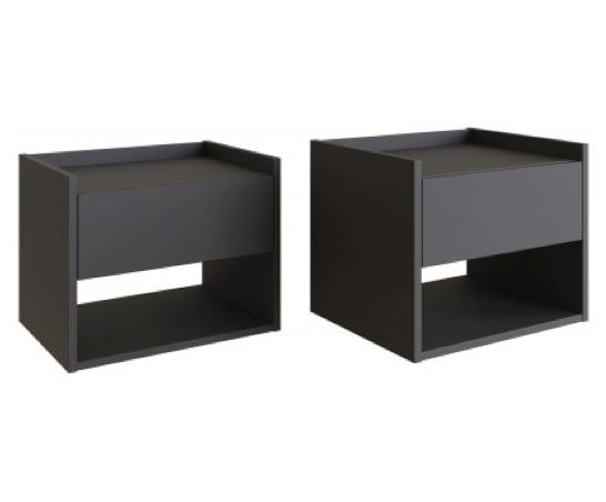Harmony Wall Mounted Pair Of Bedside Tables Anthracite