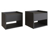 Harmony Wall Mounted Pair Of Bedside Tables Anthracite