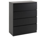 MALVERN 3 DOOR WARDROBE BEDROOM SET - BLACK