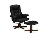 MALMO SWIVEL RECLINER & STOOL BLACK