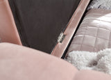 Pettine ottoman storage bench blush pink