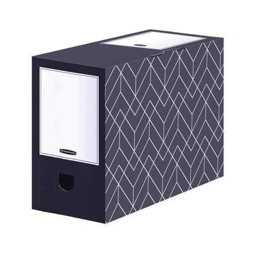 Bankers Box Decor 150mm Transfer File Midnight Blue&#47;Grey (Pack of 5) 4483001