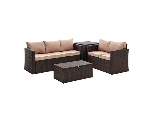 Paloma Brown Sofa Set w/ Brown Cushions