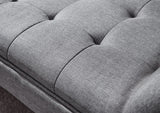 Milan upholstered bench dark grey hopsack