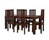 Toko Dark Mango 6 FT Dining Set with Wooden Chairs