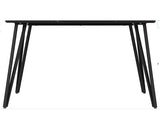 MARLOW & SHELDON DINING SET (X4 CHAIRS) - BLACK MARBLE/GREY BOUCLE FABRIC