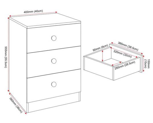 DENVER 2 DOOR WARDROBE BEDROOM SET - WHITE GLOSS