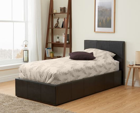 Berlin Single Ottoman Bed - Black
