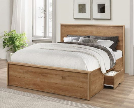 Stockwell King Bed with Drawers - Oak