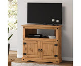 Corona Corner TV Cabinet - Distressed Waxed Pine