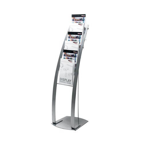 Deflecto Silver Six Pocket Literature Floor Stand DE693145