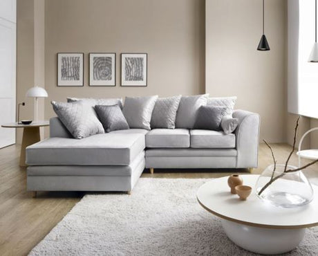 Chicago Left Hand Facing Corner Sofa-Light Grey