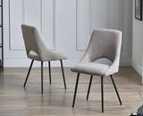 SET OF 2 IRIS BOUCLE DINING CHAIRS - GREY