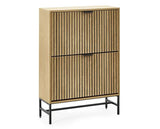 Sia 2 Door Shoe Cabinet Natural Oak Effect