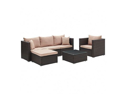 Hanoi Brown Sofa Set w/ Brown Cushions