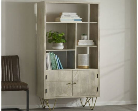 Light Gold Large Bookcase 2 Door