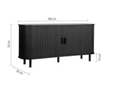 Axel 2 Door Fluted Sideboard - Black
