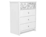 Arianna 4 Drawer Chest With 1 Mirror White