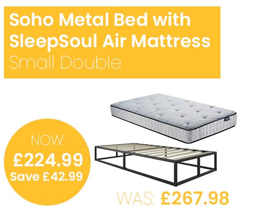 Soho Metal Platform Bed with SleepSoul Air Mattress - Small Double