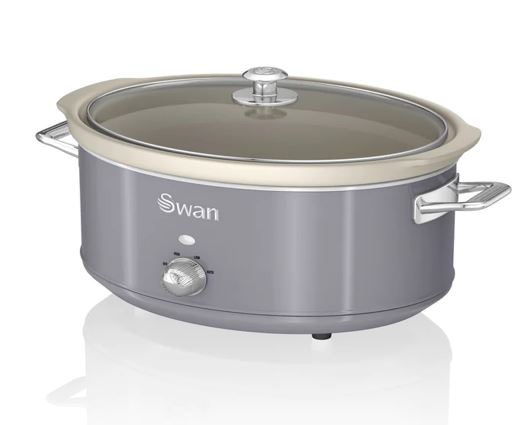 Swan 6.5L Slow Cooker Retro Grey