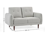 Remy Fabric 2 Seater Sofa Light Grey
