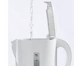 2200W White Plastic Kettle with Chrome Band