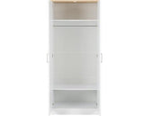 PORTLAND 2 DOOR WARDROBE - WHITE/OAK EFFECT
