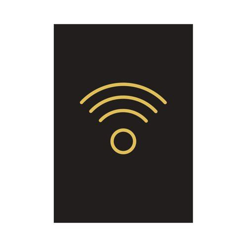 Wireless Sign Rigid Plastic 105x150mm Black&#47;Gold Y6698721